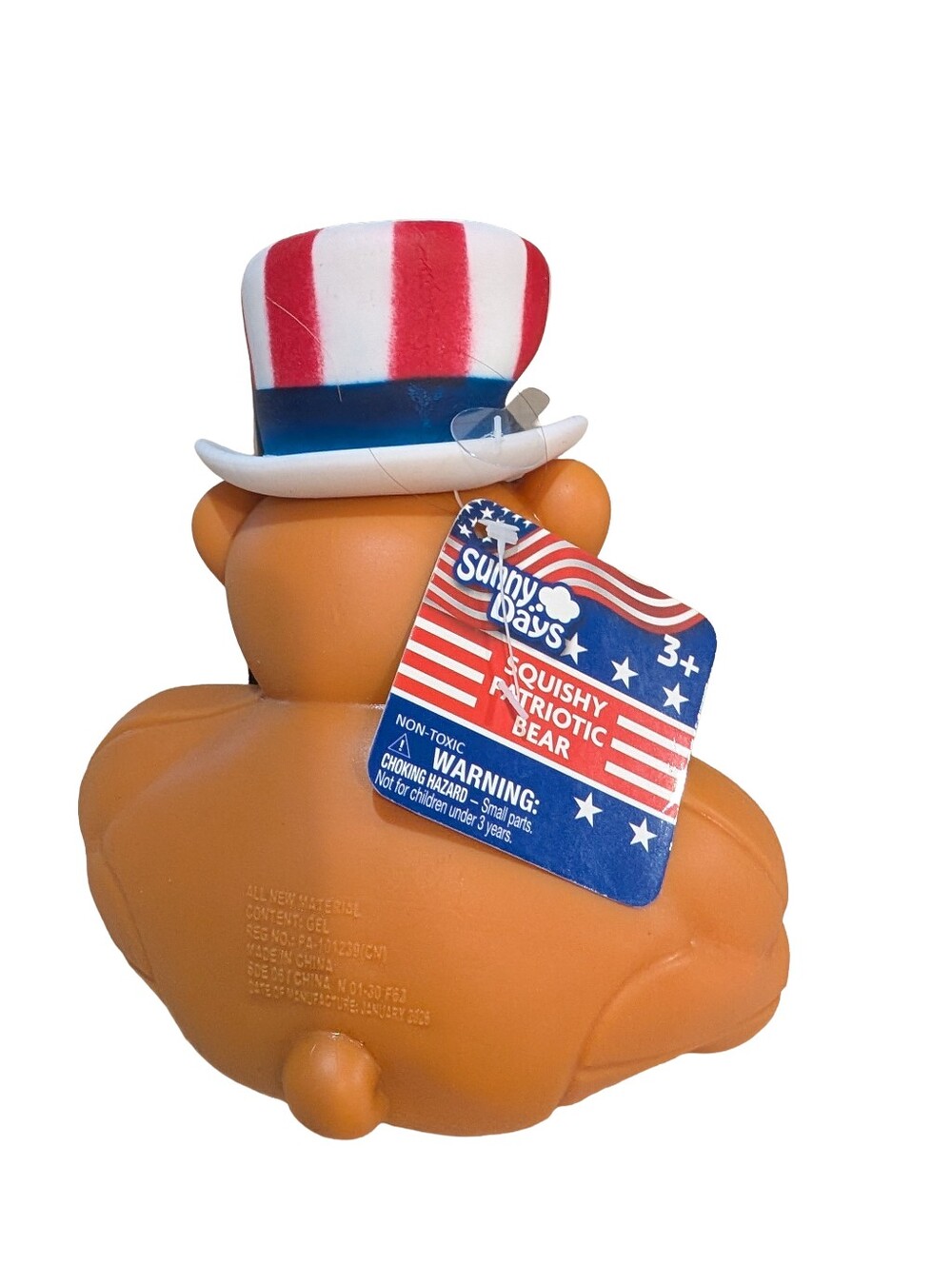 Sunny Days Squeeezy Americana Teddy Bear Fidget Toy - Picture 2 of 5